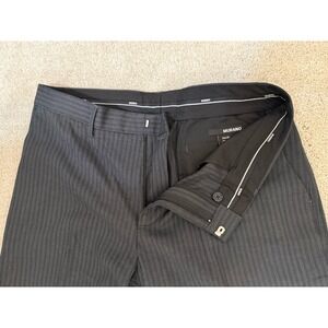 Murano Men's Black Pinstripe Dress Pants 34x30 Polyester Rayon
